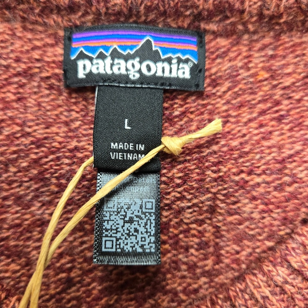 Patagonia Womens Large Recycled Wool-Blend Crewneck Sweater Dark Ruby Red Luxury - Picture 3 of 9